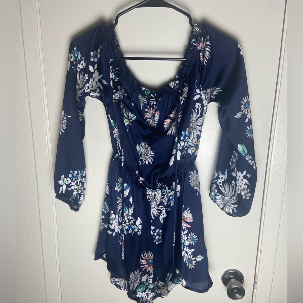 Fashionova Navy Blue Floral Romper